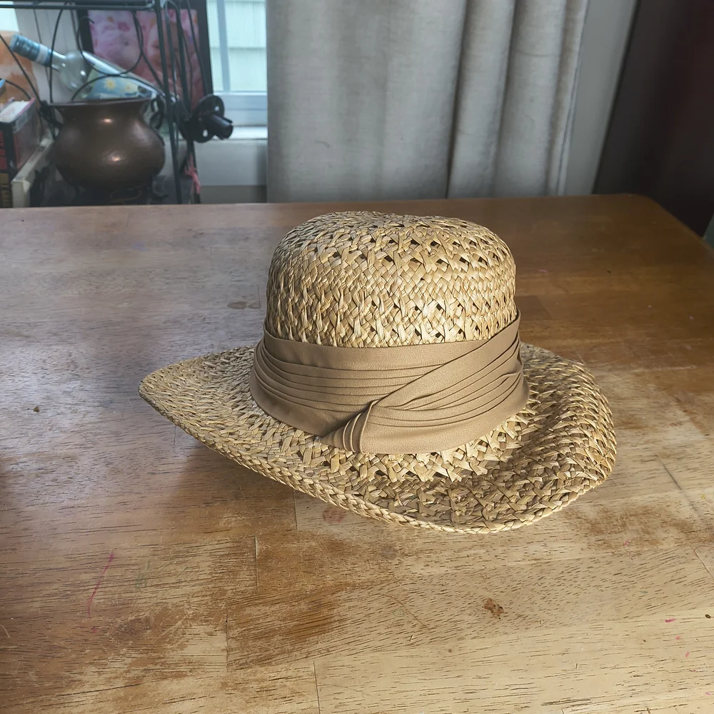 Stylish Straw Hat with Tan Band - Picture 2 of 8